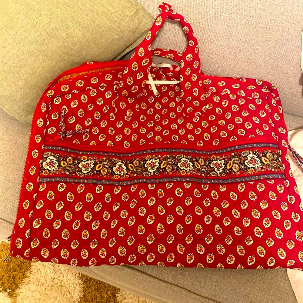 Vera Bradley Garment Bag Red Retired Leaf Print